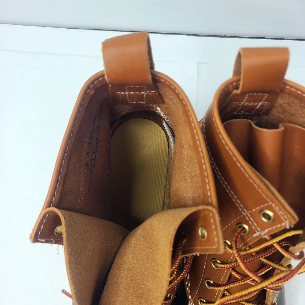 LL Bean Duck Boots Brown 8 Inch Mens Size 9 Made In USA Leather
